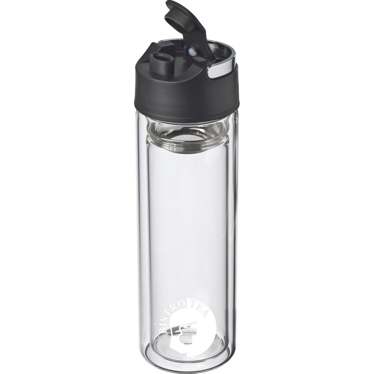 Doppelwandige Teeflasche aus Glas