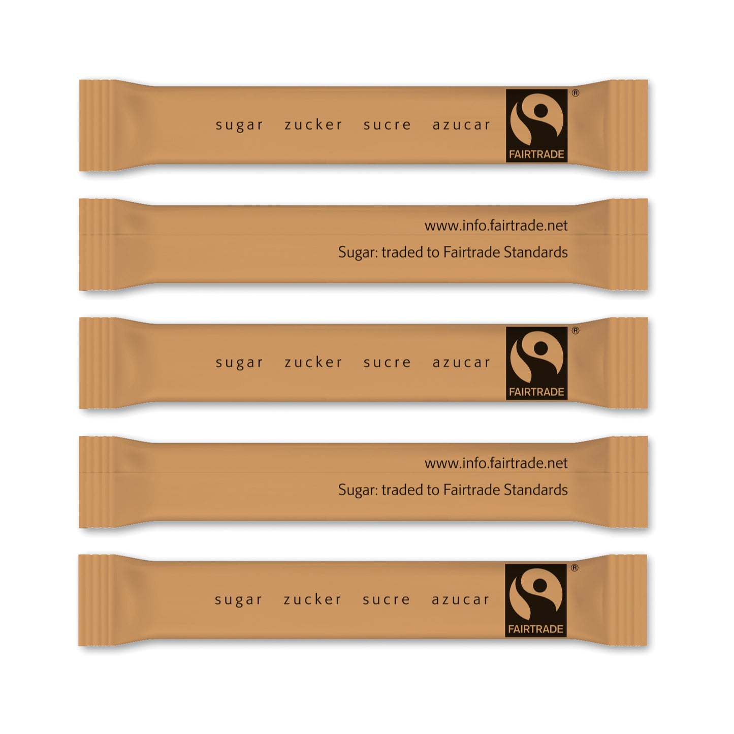 Zuckersticks Fairtrade Rohrzucker braun 3,5 g