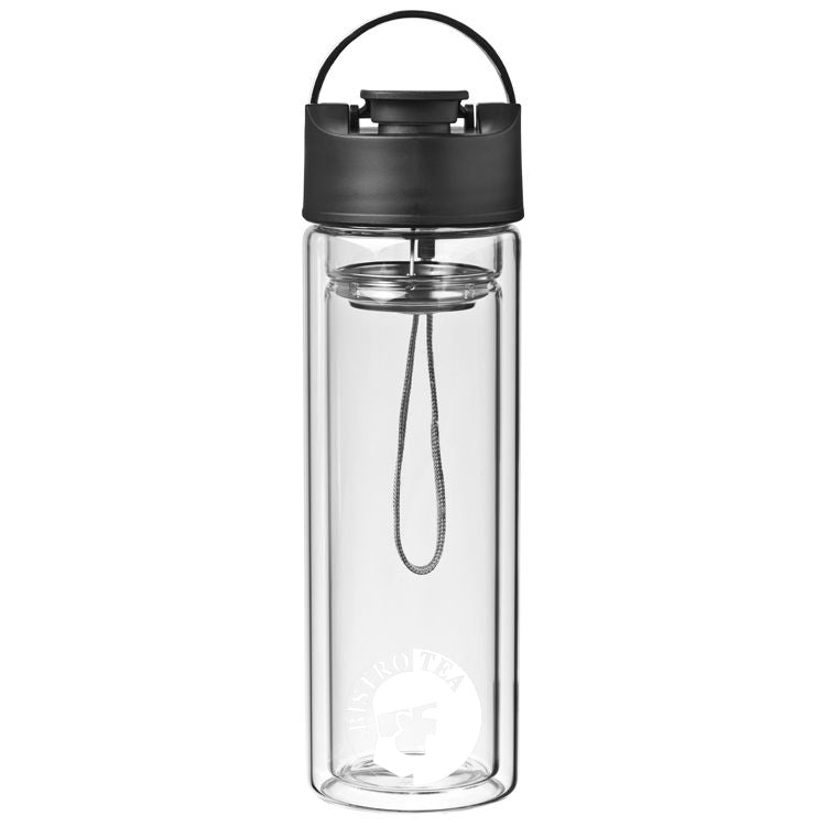 Doppelwandige Teeflasche aus Glas