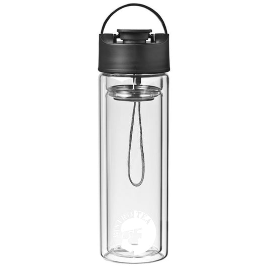 Doppelwandige Teeflasche aus Glas